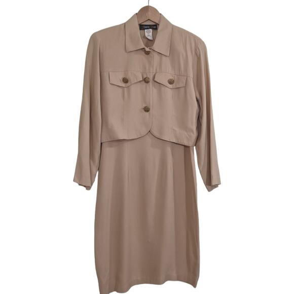 Jenifer dawn Dresses & Skirts - Vintage Jenifer Dawn two piece crop jacket and dress set size S